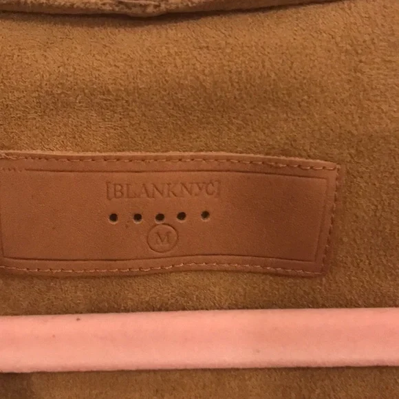 Blank NYC faux suede chestnut brown side zip up jacket size medium - Picture 9 of 10